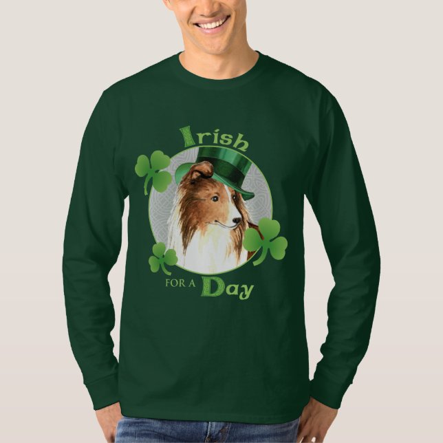 St. Patrick's Day Sheltie T-Shirt (Front)