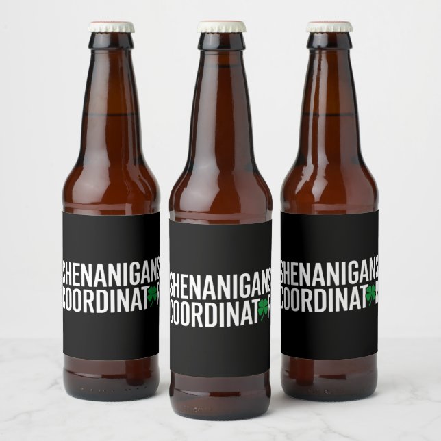 St. Patrick's Day Shenanigan Coordinator Beer Bottle Label (Bottles)