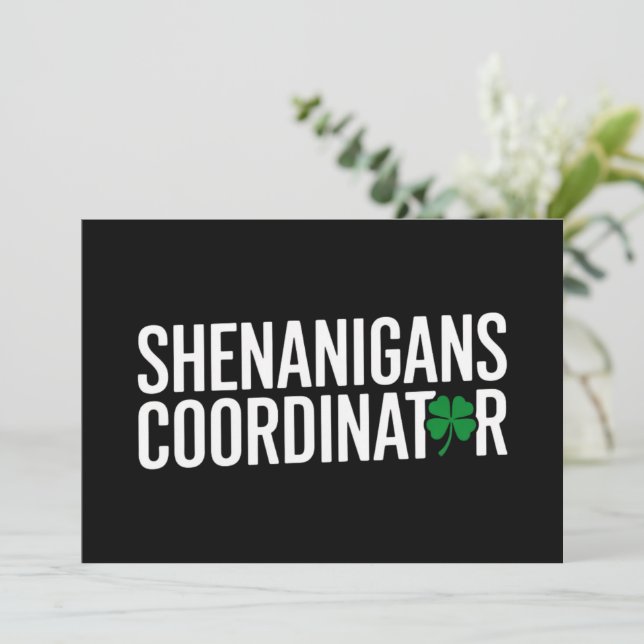 St. Patrick's Day Shenanigan Coordinator Invitation (Standing Front)