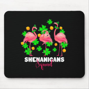 St patrick's day shenanigans squad irish flamingo mouse pad
