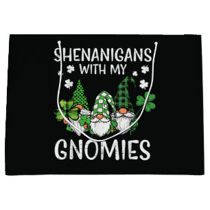 St Patricks Day Shenanigans with Gnomies Gnome Large Gift Bag