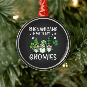St Patricks Day Shenanigans with Gnomies Gnome Metal Tree Decoration