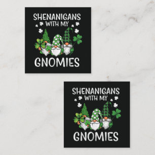 St Patricks Day Shenanigans with Gnomies Gnome Square Business Card