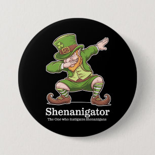 St Patricks Day Shenanigator Dabbing Leprechaun 7.5 Cm Round Badge