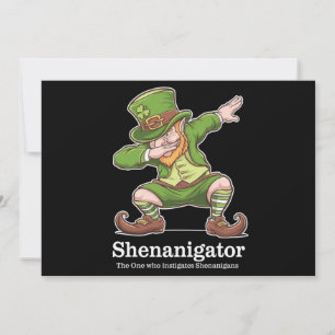 St Patricks Day Shenanigator Dabbing Leprechaun Invitation