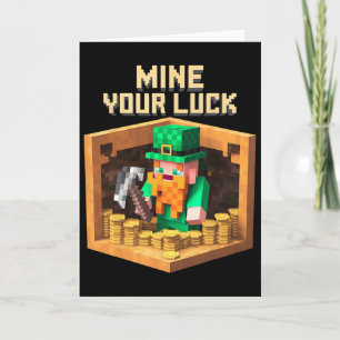 St Patricks Day Shirt Pixel Video Games Funny Boy  Card