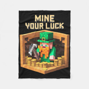 St Patricks Day Shirt Pixel Video Games Funny Boy  Fleece Blanket