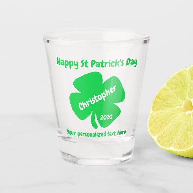 St Patrick's Day Shot Glass (Front)