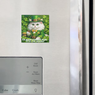 St. Patrick's Day Silly Cat Leprechaun Magnet