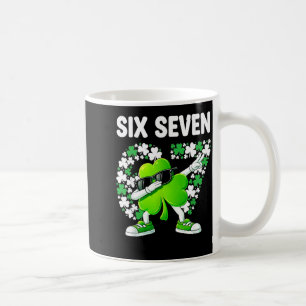 St patricks day six seven 6 7 meme shamrock kids coffee mug