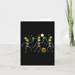 St Patricks Day Skeleton Dancing Saint Pattys Kids Card