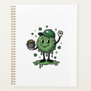 St Patricks Day Slime Mascot Vintage Vector Shirt_ Planner