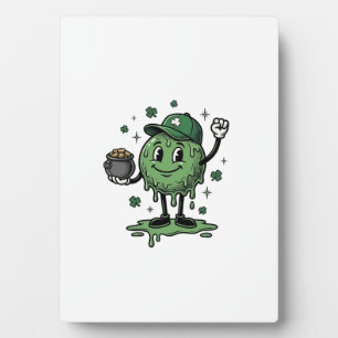 St Patricks Day Slime Mascot Vintage Vector Shirt_ Plaque