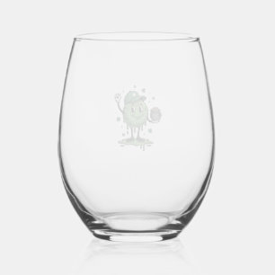 St Patricks Day Slime Mascot Vintage Vector Shirt_ Stemless Wine Glass