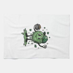 St Patricks Day Slime Mascot Vintage Vector Shirt_ Tea Towel