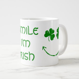 St Patrick's Day Smile I'm Irish Large Coffee Mug