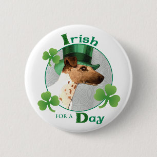 St. Patrick's Day Smooth Fox Terrier 6 Cm Round Badge