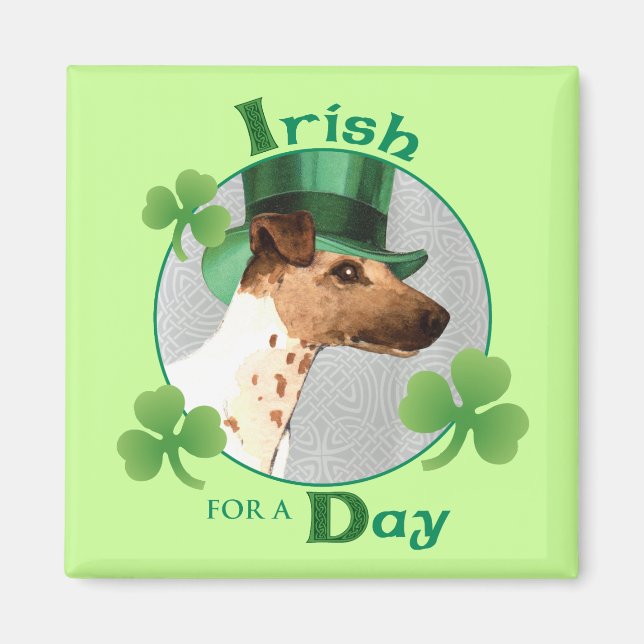 St. Patrick's Day Smooth Fox Terrier Magnet (Front)