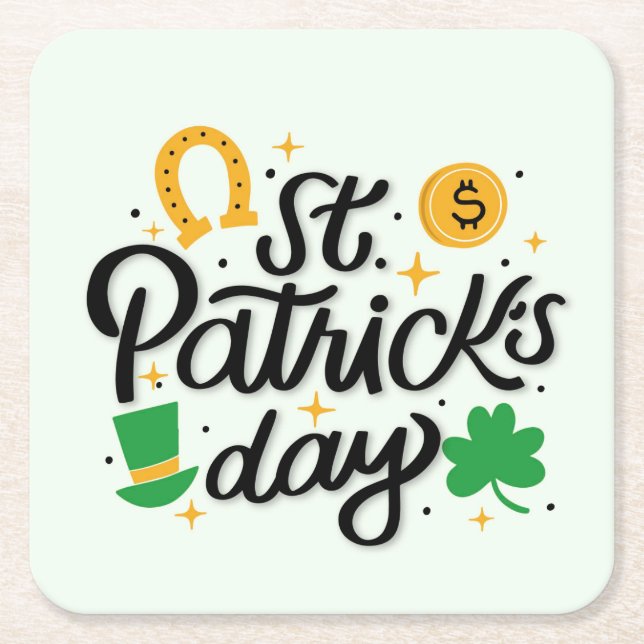 St Patricks Day   Square Paper Coaster (Front)