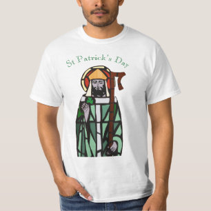 St Patricks Day Stained Glass Window Design T-Shirt