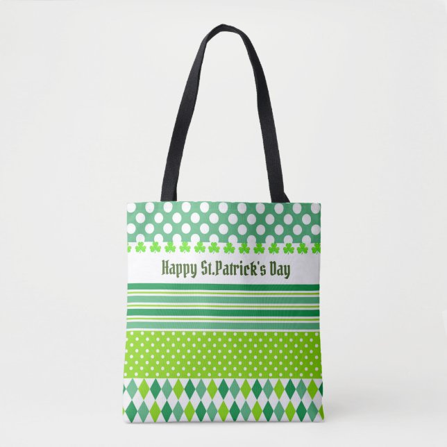 St. Patrick's Day Stripes Tote Bag (Front)