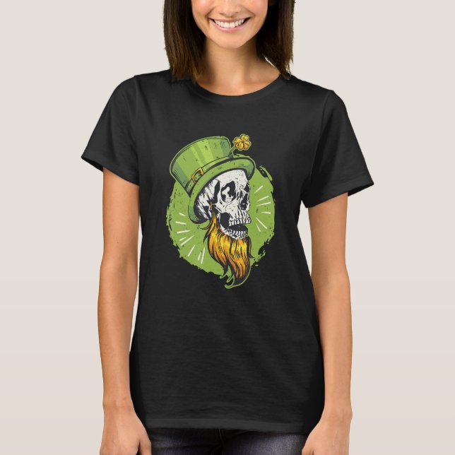St. Patricks Day Sugar Skull Leprechauns T-Shirt (Front)