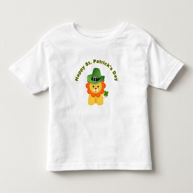St Patrick's Day T shirt Funny Kid Shirt Lion (Front)
