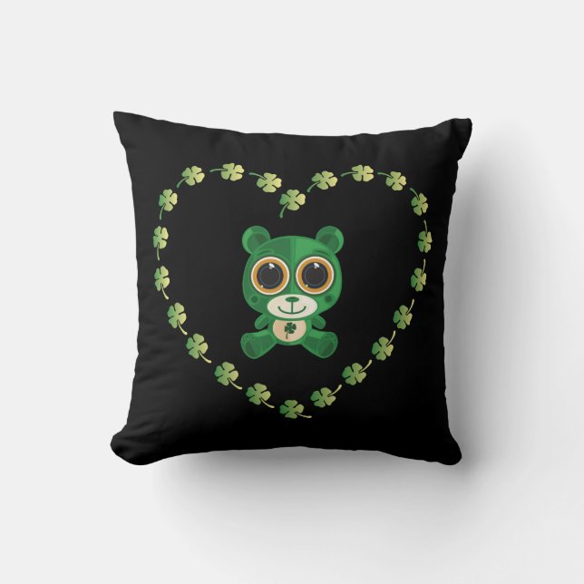 St. Patrick's Day Teddy Bear Cushion (Front)
