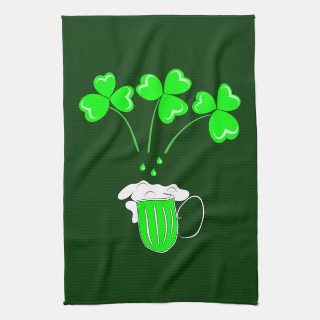 St. Patrick's Day The secret of brewing Custom Tea Towel (Vertical)