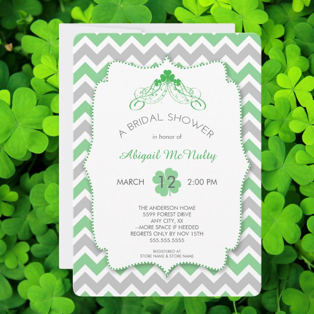 St Patrick's Day theme Bridal Shower, clovers Invitation (Creator Uploaded)