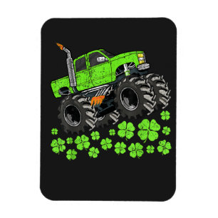 St Patricks Day Toddler Lucky Monster Truck Magnet