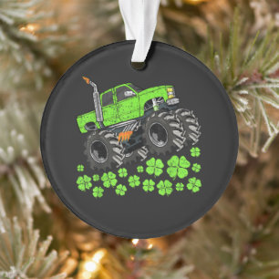 St Patricks Day Toddler Lucky Monster Truck Ornament