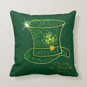 St. Patrick's Day Top Hat & Coins Cushion