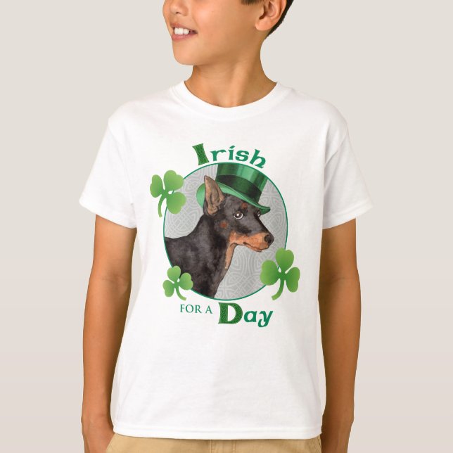 St. Patrick's Day Toy Manchester Terrier T-Shirt (Front)