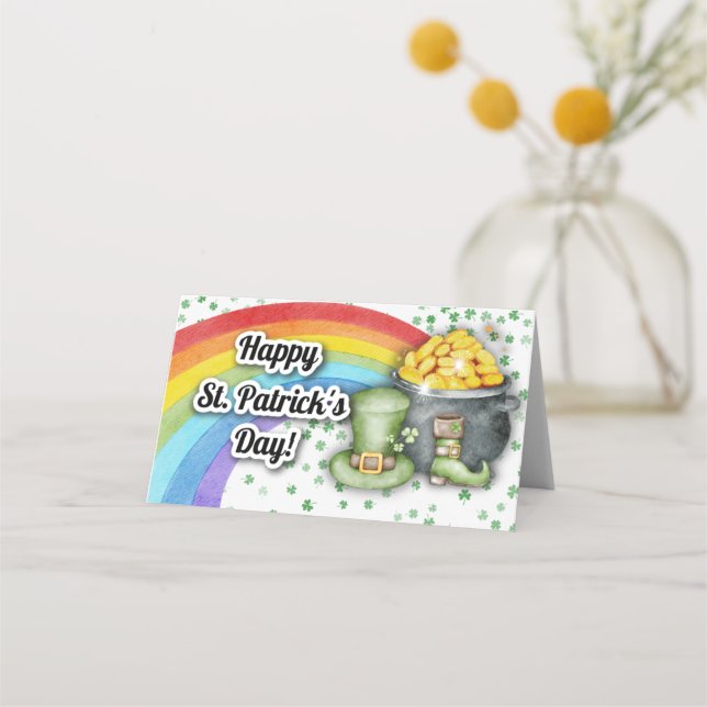 St Patrick's Day Treat Bag Topper, DIY Goodie Bag  Place Card (Front)