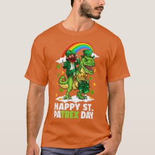 St Patricks Day Trex Dino Leprechaun T Rex Dinosau T-Shirt