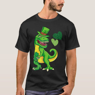 St Patricks Day Trex Dinosaur and St Patricks Day T-Shirt