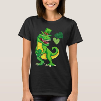 St Patricks Day Trex Dinosaur and St Patricks Day T-Shirt