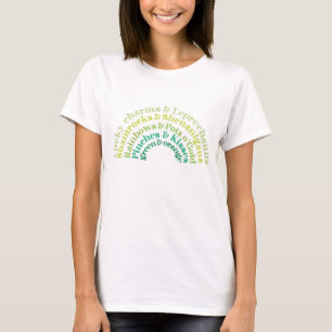 St Patrick's Day typographic rainbow T-Shirt