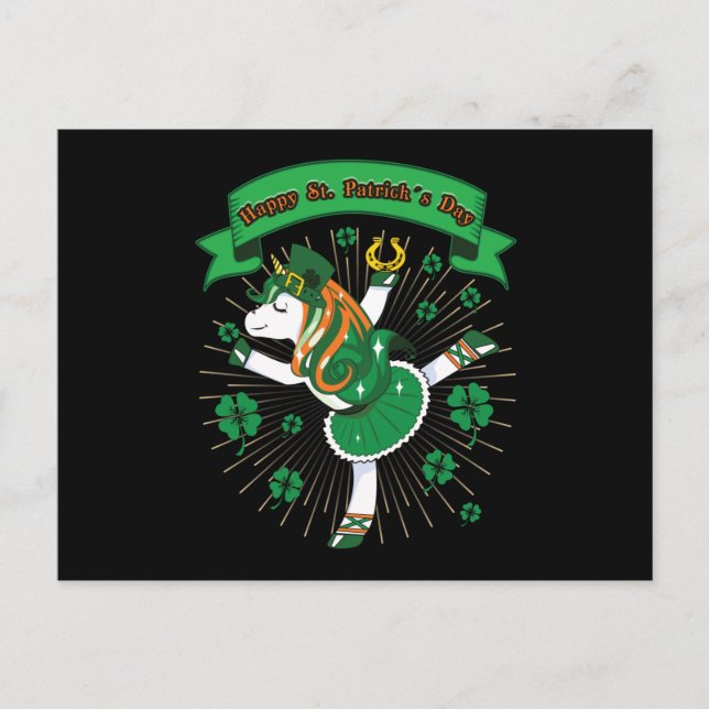  St. Patrick's Day Unicorn- Saint Patrick's Day- Postcard (Front)