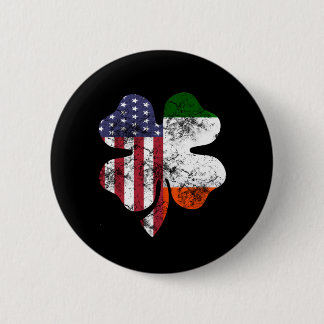ST Patrick's day US and ireland Flag 6 Cm Round Badge