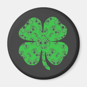 St Patricks Day Video Game Controller Shamrock Magnet
