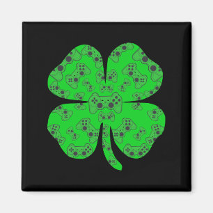 St Patricks Day Video Game Controller Shamrock T S Magnet