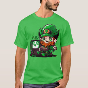 St Patricks Day Video Game Shirt Gamer Leprechaun4