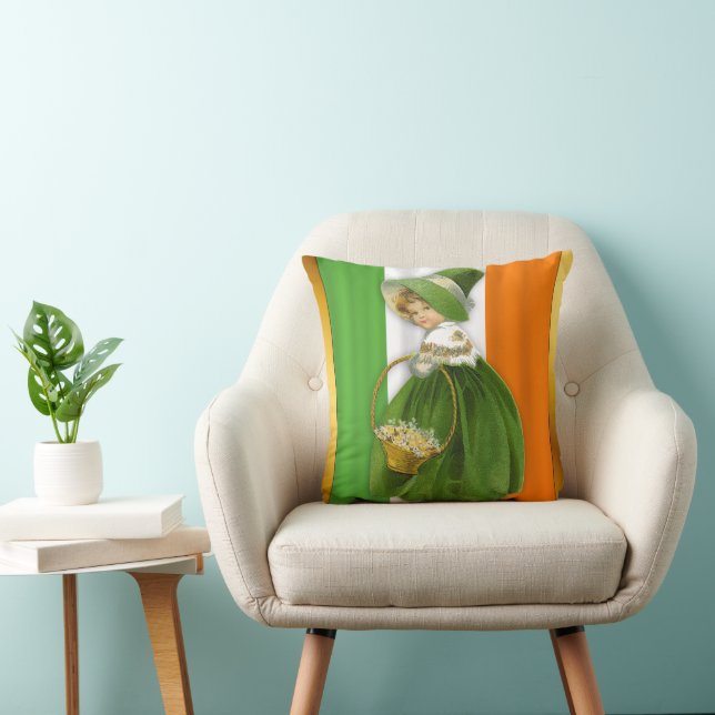 St. Patrick's Day Vintage Girl Cushion (Chair)