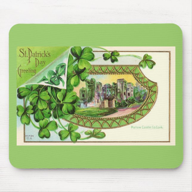 St. Patrick's Day Vintage Ireland Castle Mouse Pad (Front)
