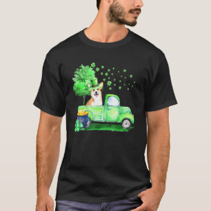 St Patricks Day Vintage Irish Corgi Truck Shamrock T-Shirt
