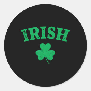 St. Patricks Day Vintage Irish - Men's Uni Black S Classic Round Sticker