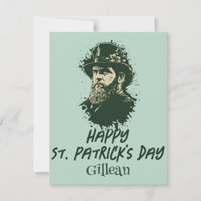 St. Patrick's Day vintage Shamrock personalise (Front)