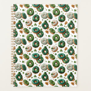 St Patricks Day Watercolor Donut & Shamrock Planner